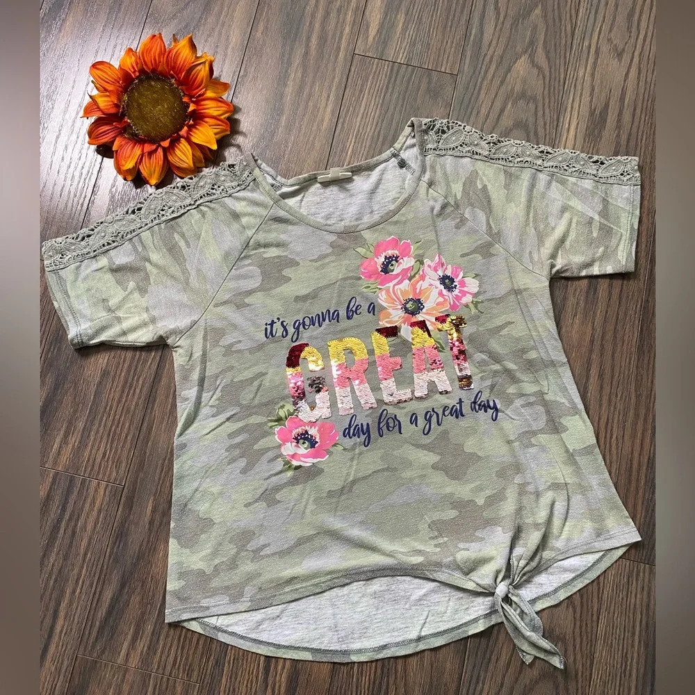 🌻5/$25🌻SELF ESTEEM Girls Tie Front Shirt | X-LARGE |